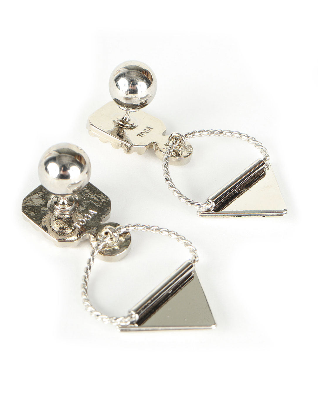 Triangle Pierced Earrings silver