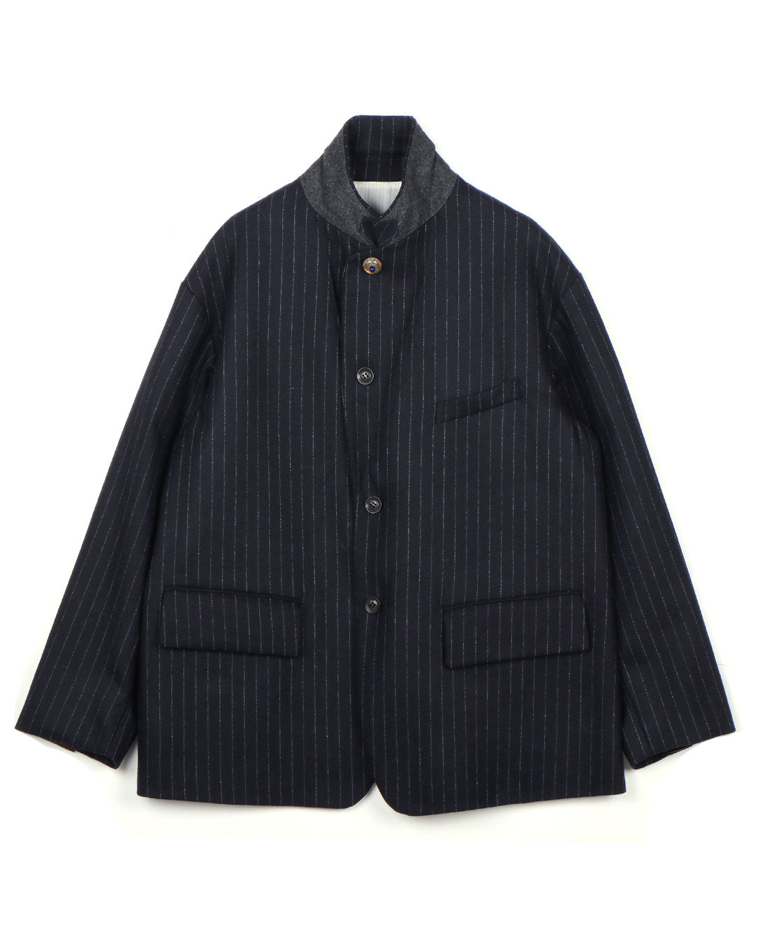 Wool Flannel Jacket  navy st