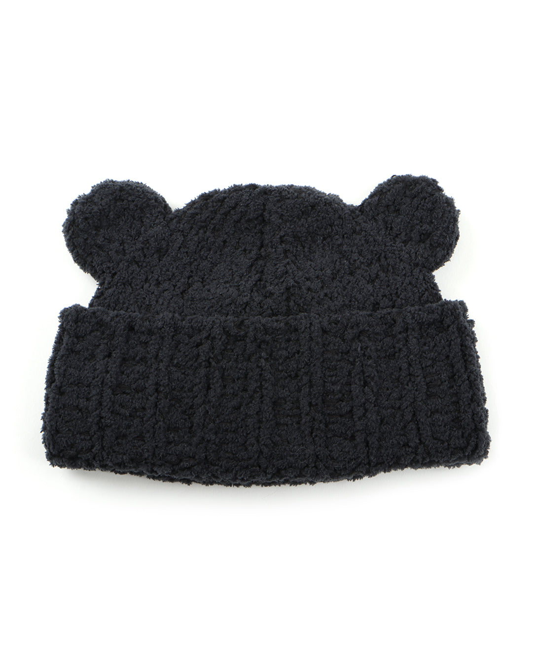 2466 Chenille Hand Made Beanie With Ears black