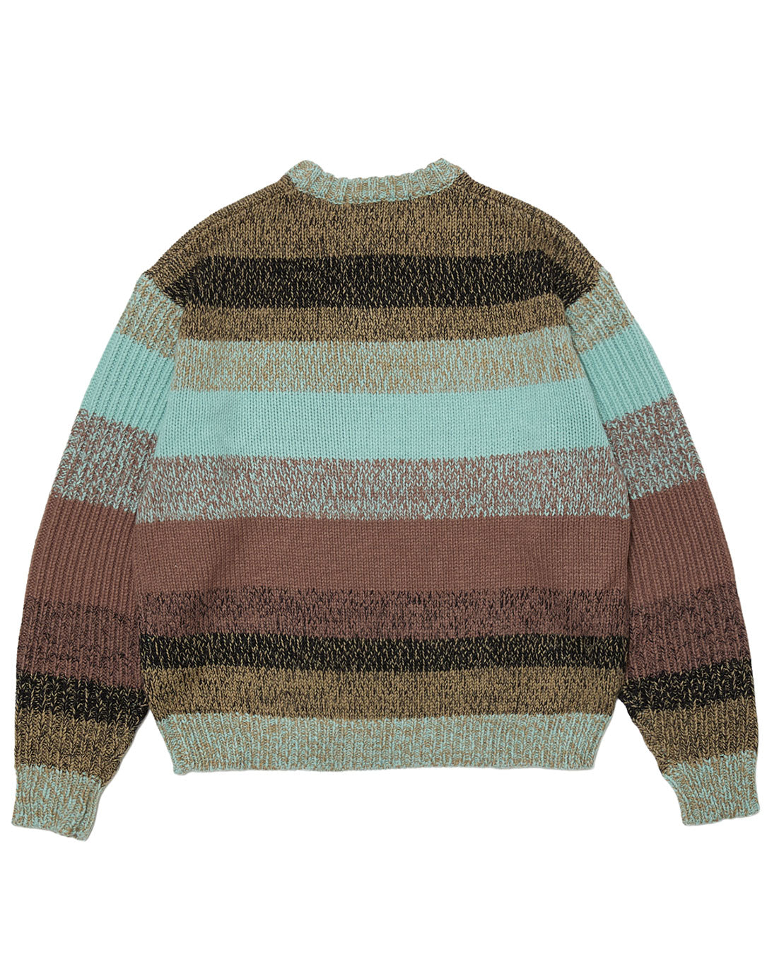 Gradation Stripe Crew Neck Sweater powder blue