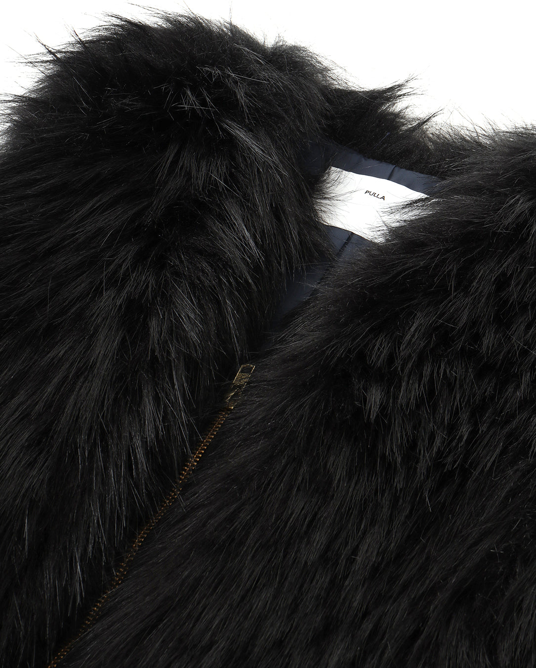 Fur Long Vest black