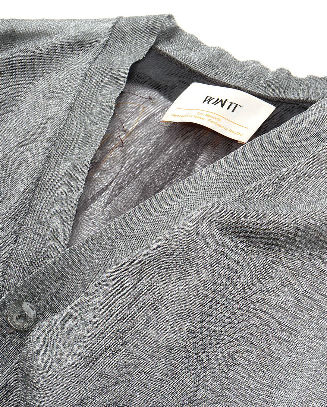 See-through Knit Vest grey
