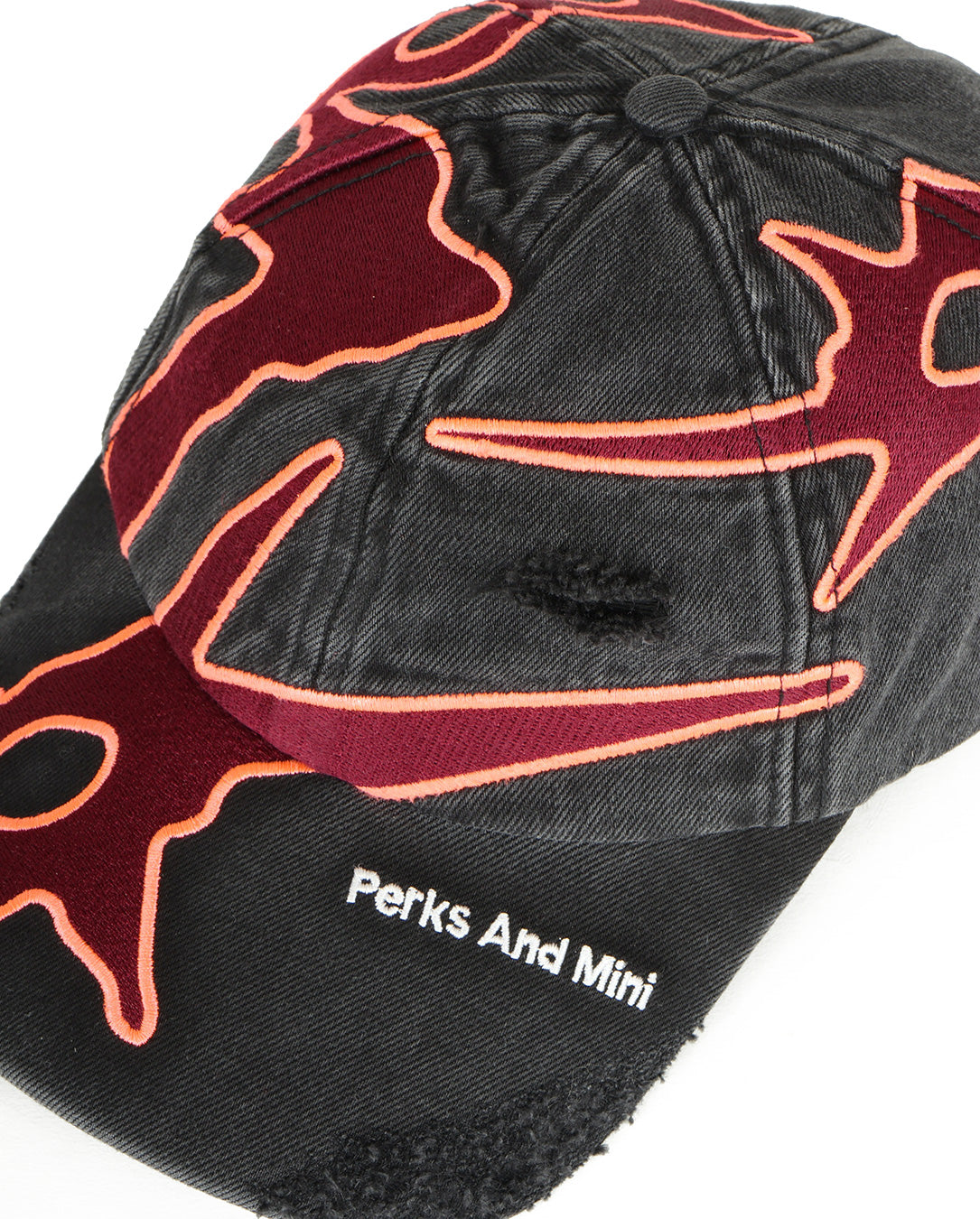 Seven Eight Baseball Cap black wash/deep red