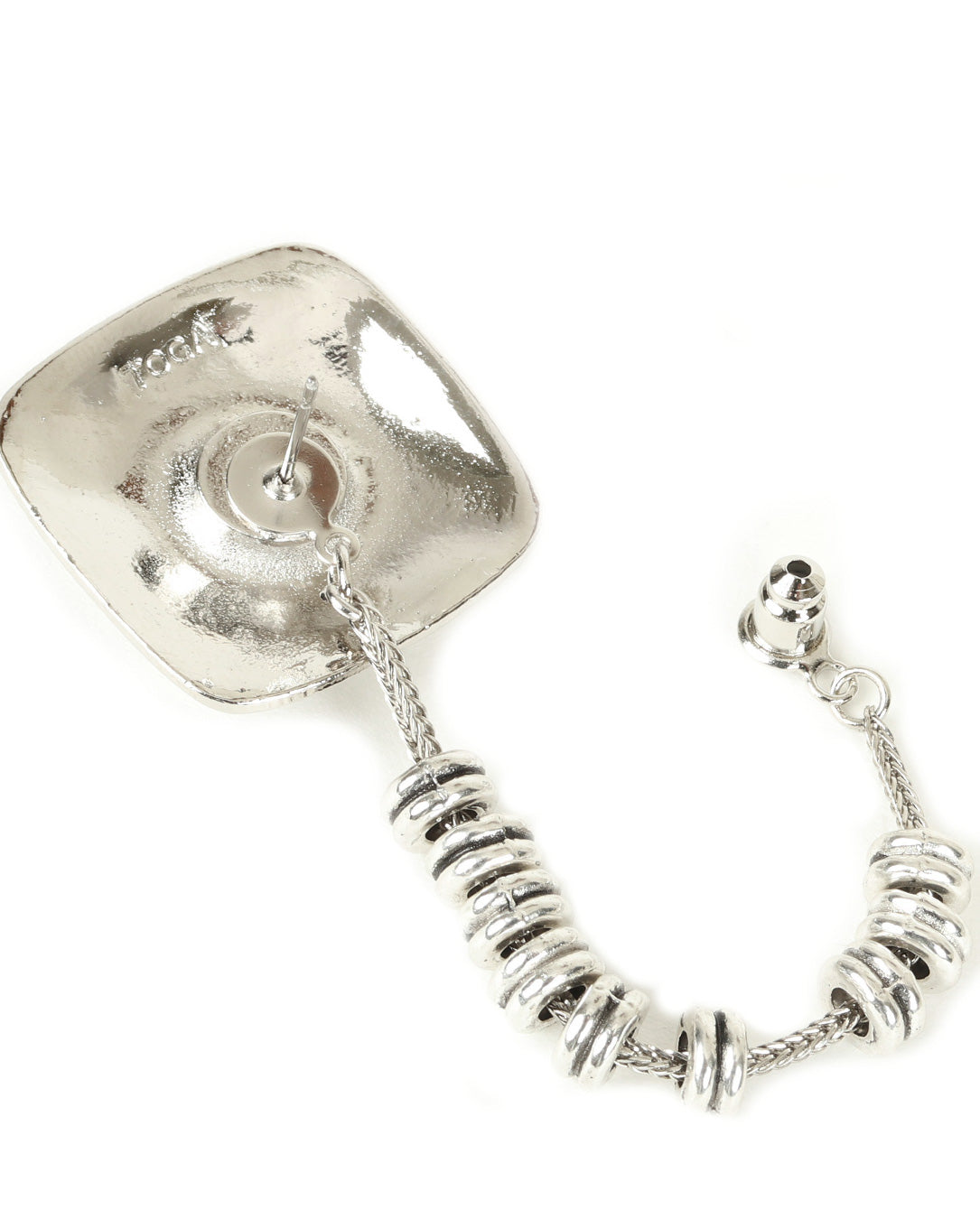 Stone Beads Pierced Earrings green