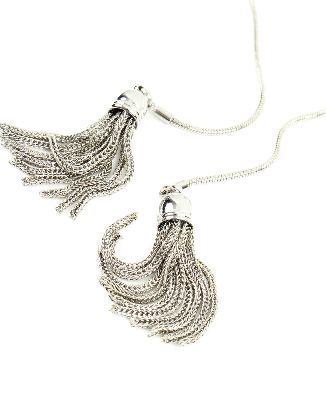 Metal Fringe Loop Tie silver