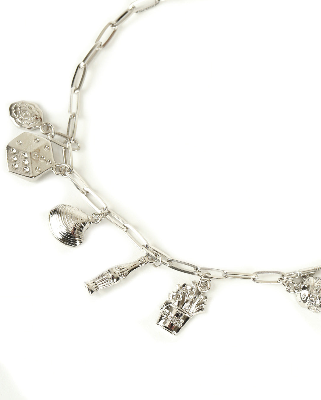 Metal Motif Loop Tie silver