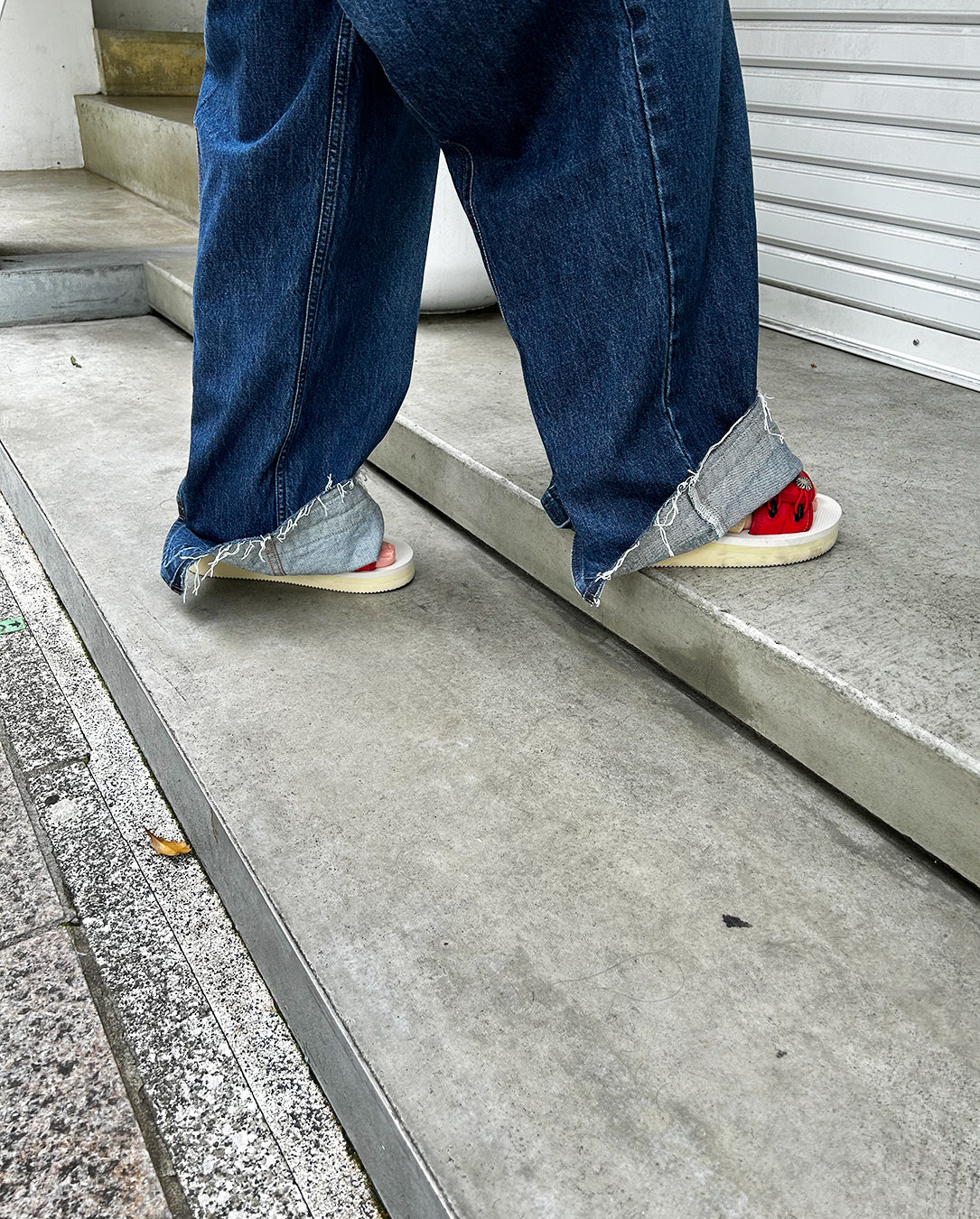 Wide Denim Pants blue