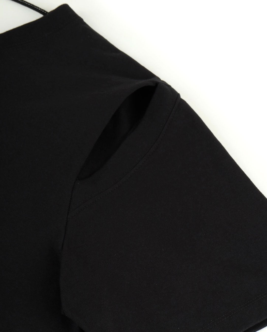 Cotton Jersey Semicricle T-shirt black