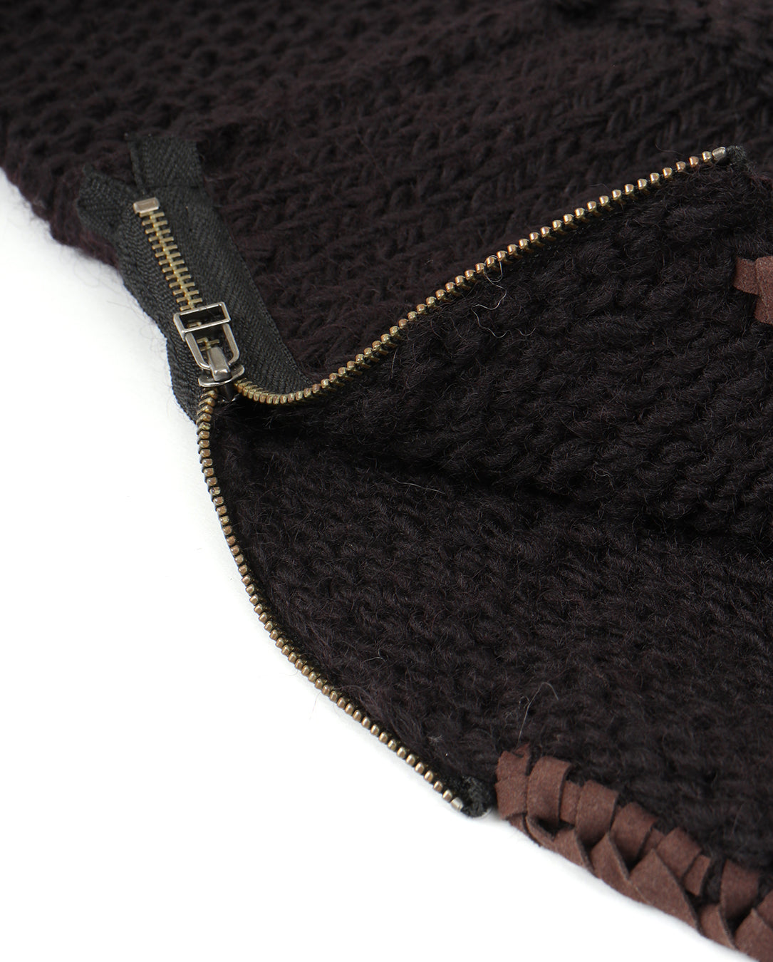 Plain Border Hand Knit black