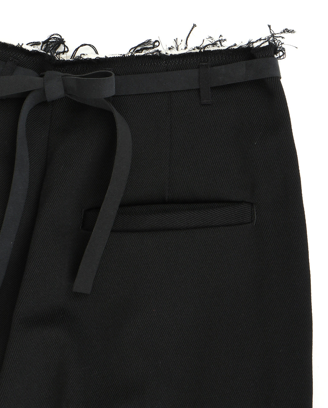 Wool Cotton Twill Pants black