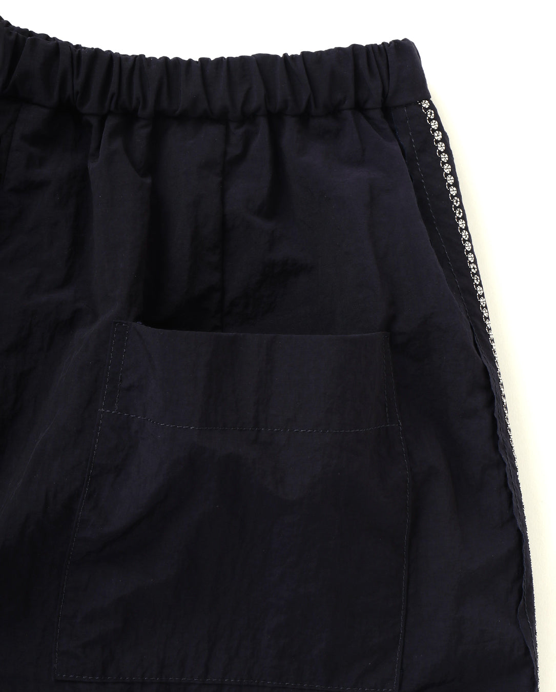 Hand Dyed Nylon Kimkoma Embroidery Pants navy