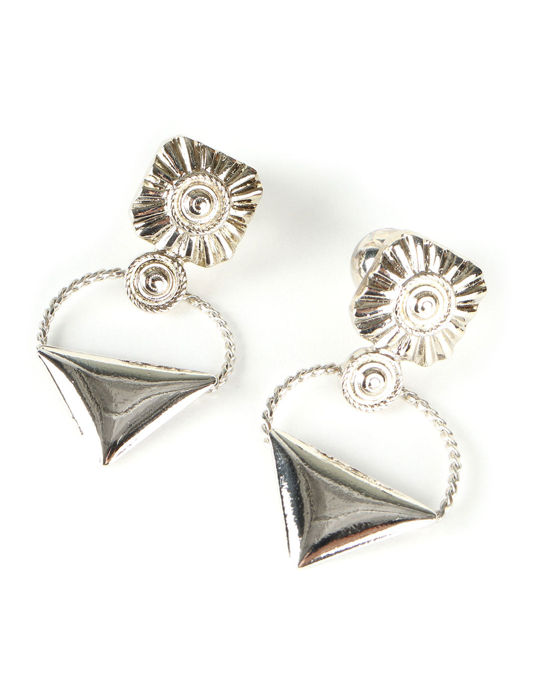Triangle Pierced Earrings silver