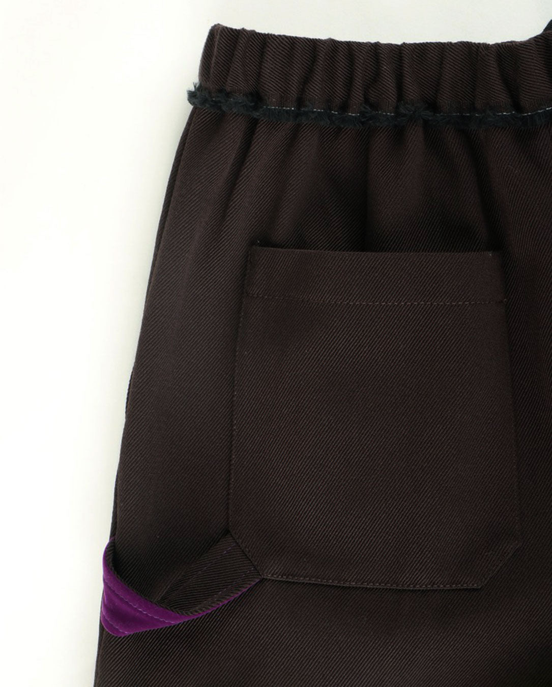 Wool Cotton Twill Pants brown