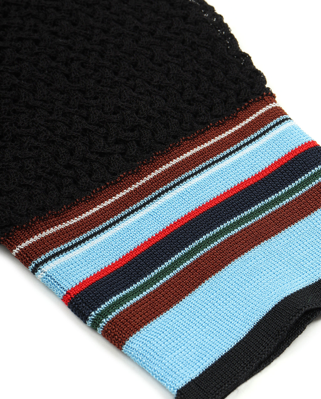 Lace Knit Polo Shirt black