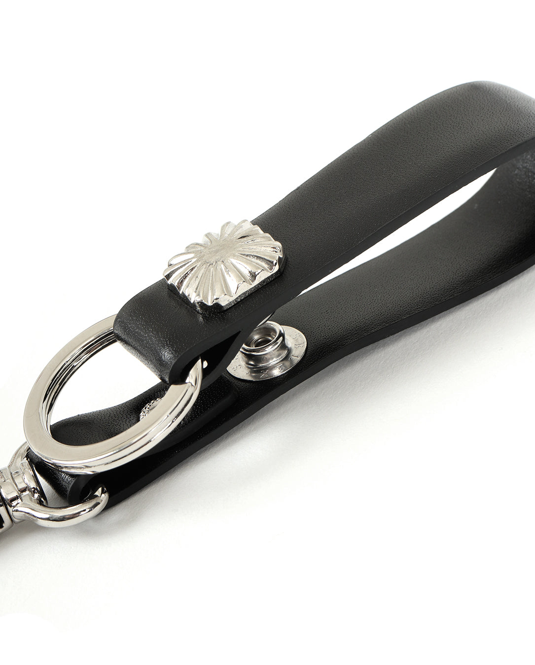 Metal buckle belt with key ring black