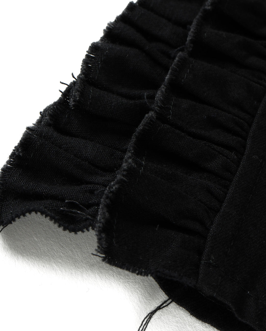 Chambray Frill Pants black