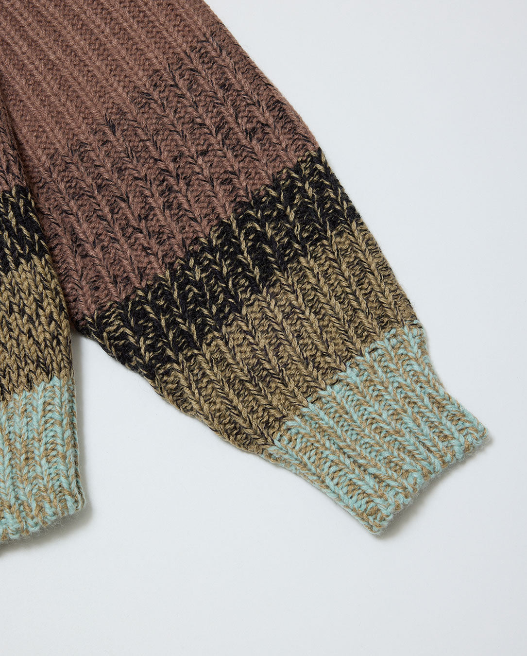 Gradation Stripe Crew Neck Sweater powder blue