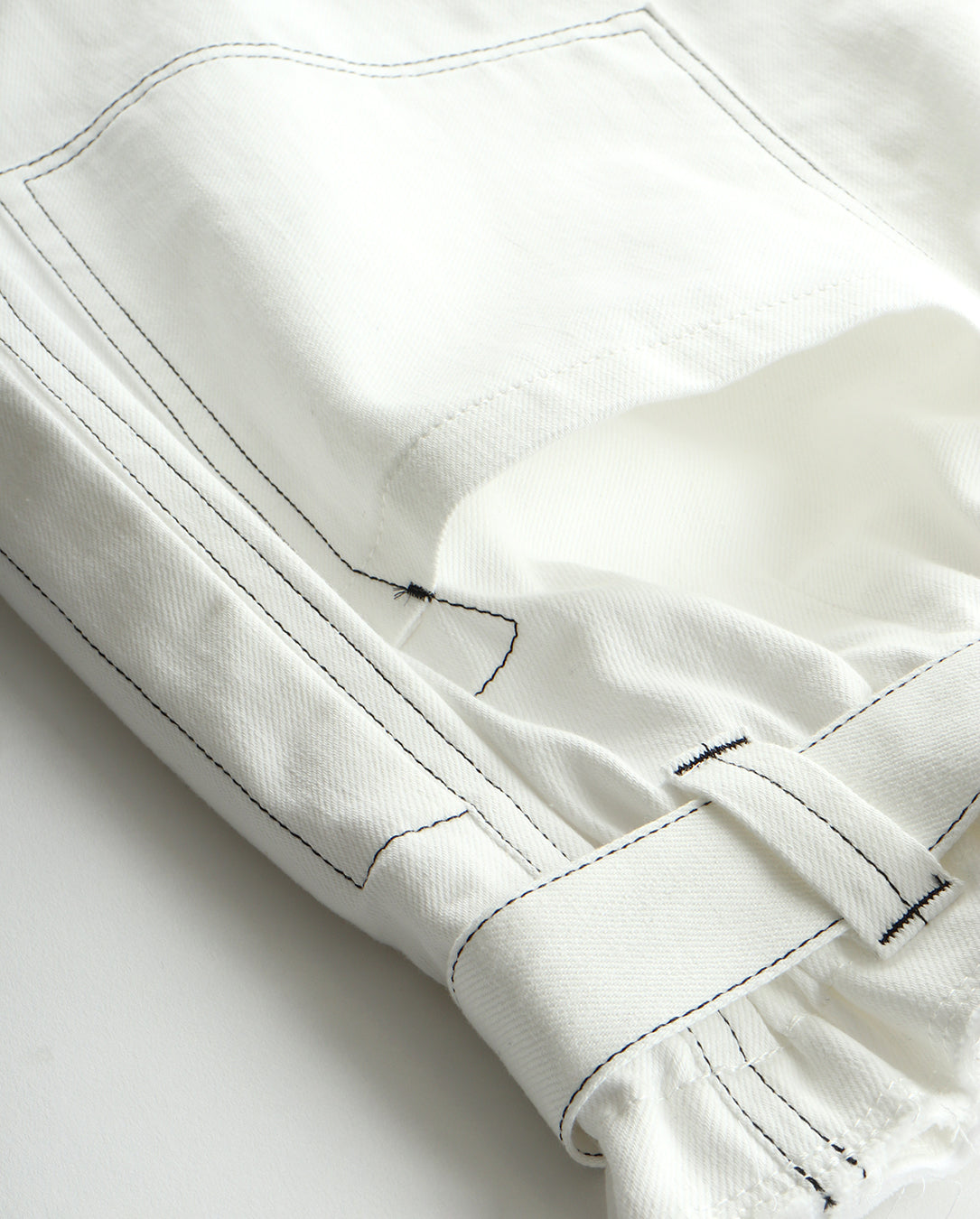 White Denim Stitch Pants white