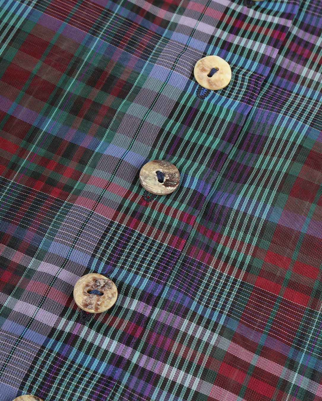 Semi-Sheer Yarn-Dyed Check Shirt check