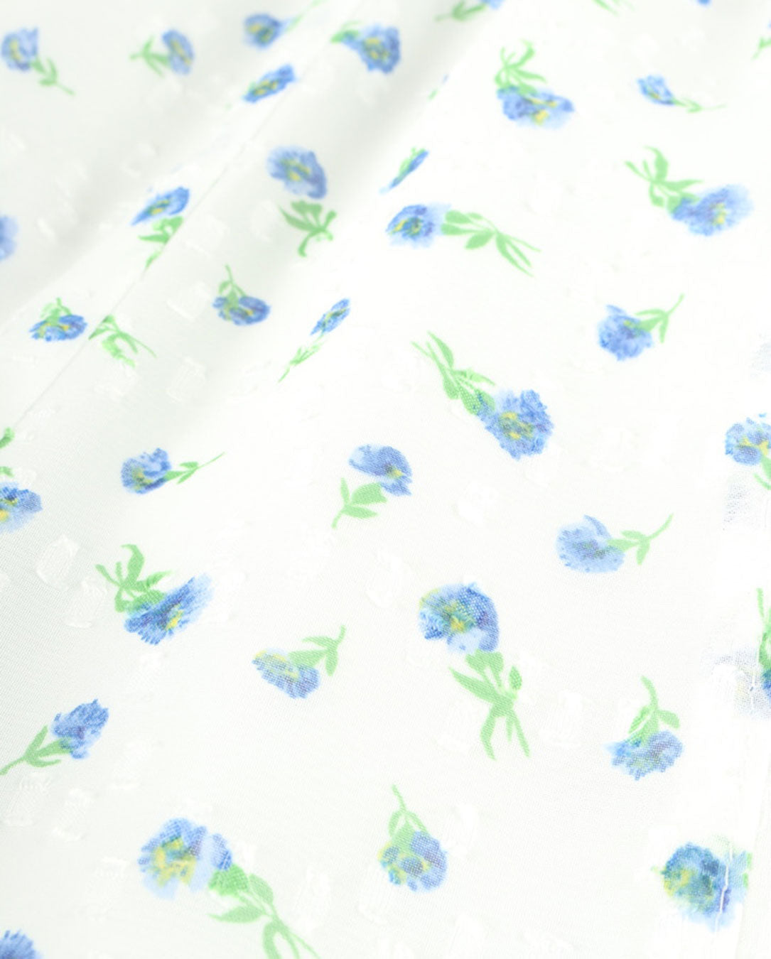 Flower Jacquard Frill Pants white
