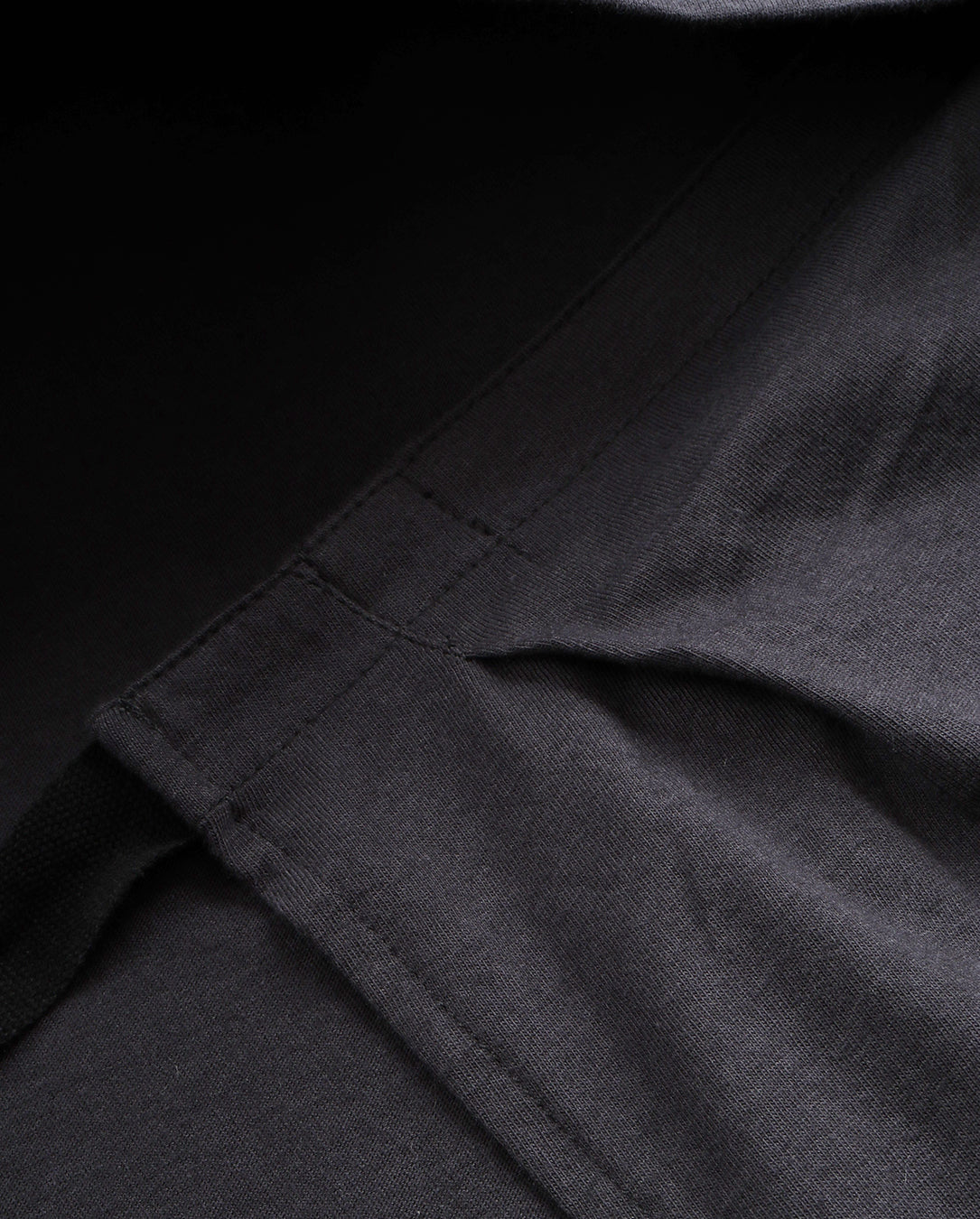 Cotton Jersey Cut-off Long T-shirt charcoal grey