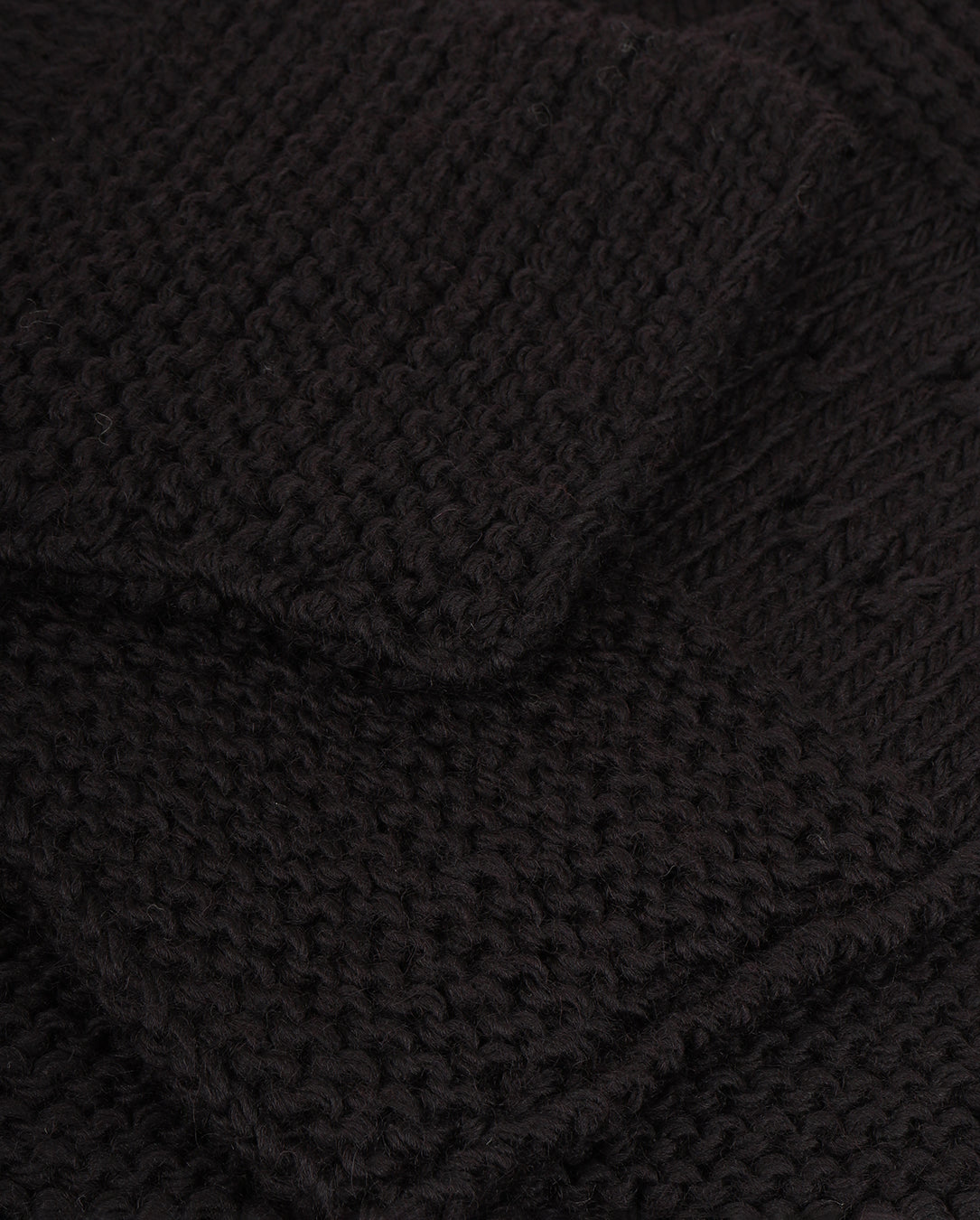 Plain Border Hand Knit black