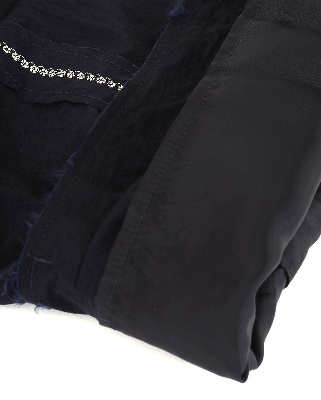 Hand Dyed Nylon Kimkoma Embroidery Pants navy