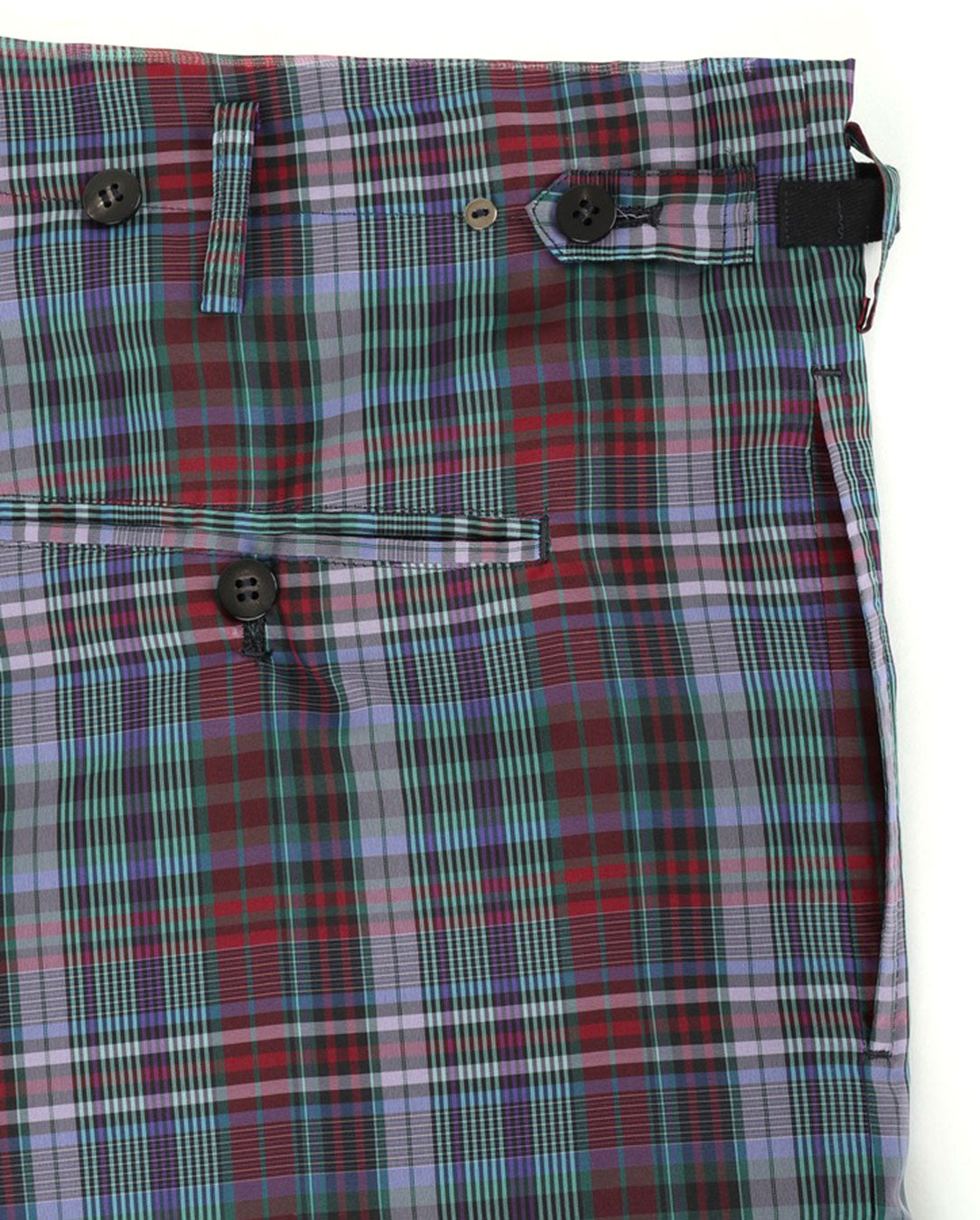 Semi-Sheer Yarn-Dyed Check Tuck Pants check