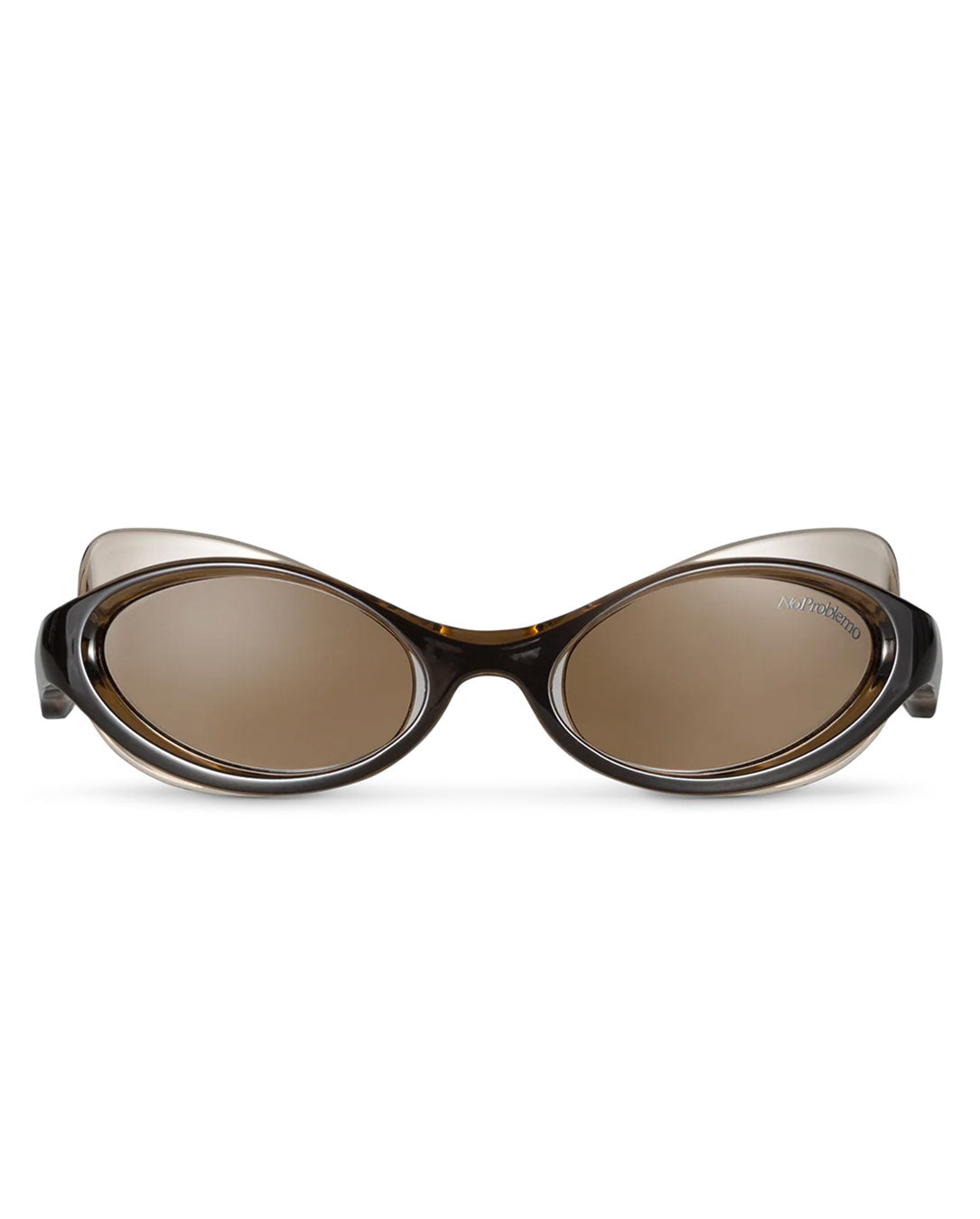 No Problemo x Le Specs Lyra Sunglasses tortoiseshell-dark-brown-mono