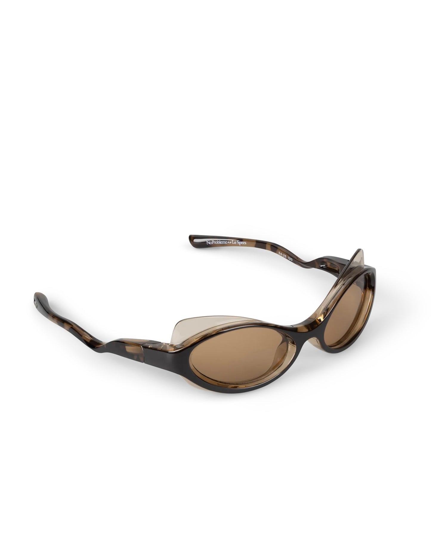 No Problemo x Le Specs Lyra Sunglasses tortoiseshell-dark-brown-mono