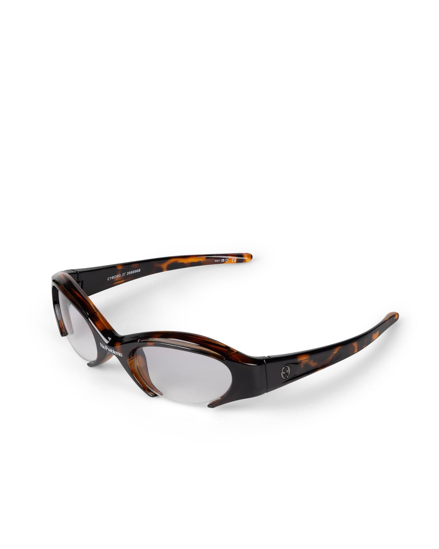No Problemo x Le Specs Cyborg Sunglasses tortoiseshell-light-smoke-grad