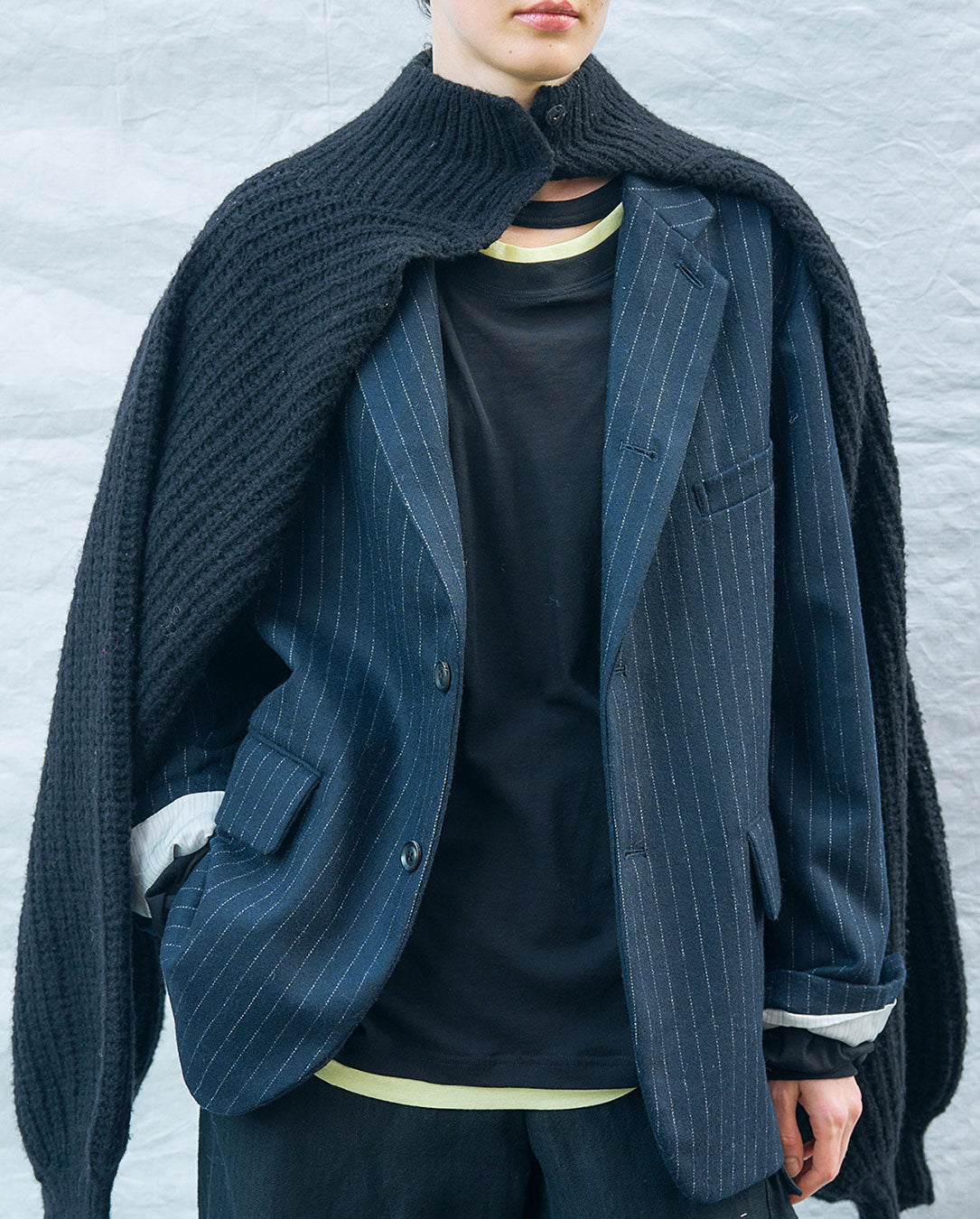 Wool Flannel Jacket  navy st