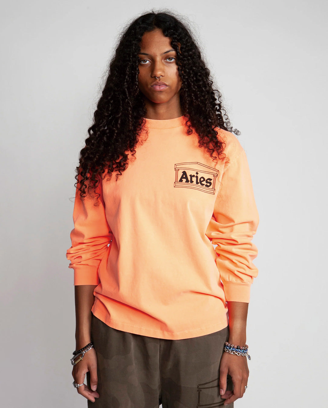 Temple LS Tee fluoro-red