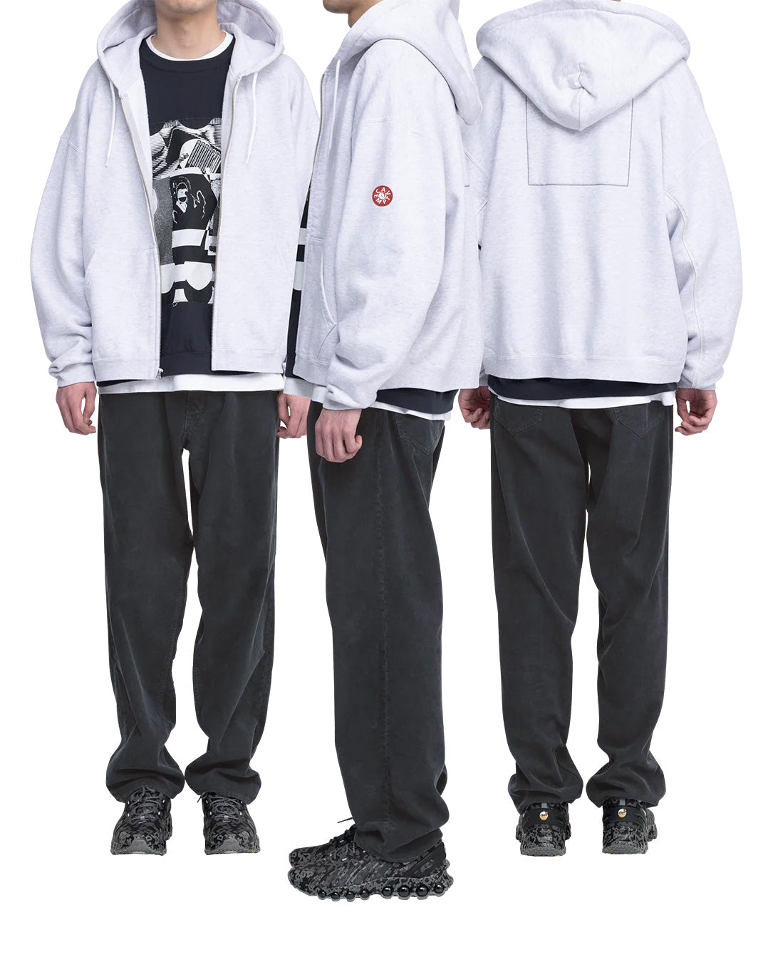 Solid Loose Zip Hoody