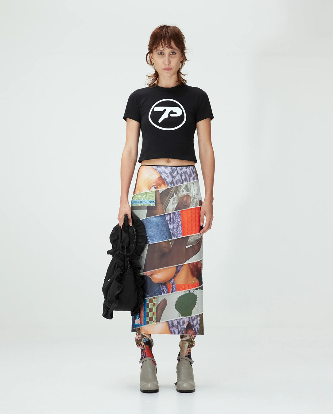 Selfie Scroll Stretch Skirt collage