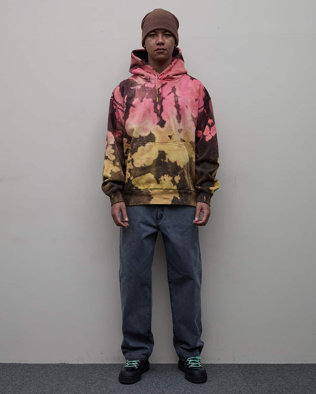 Logo Tie Dye Hoody by YUKIDYE black