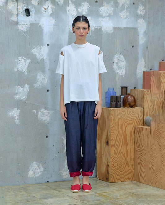 Cotton Jersey Semicricle T-shirt white