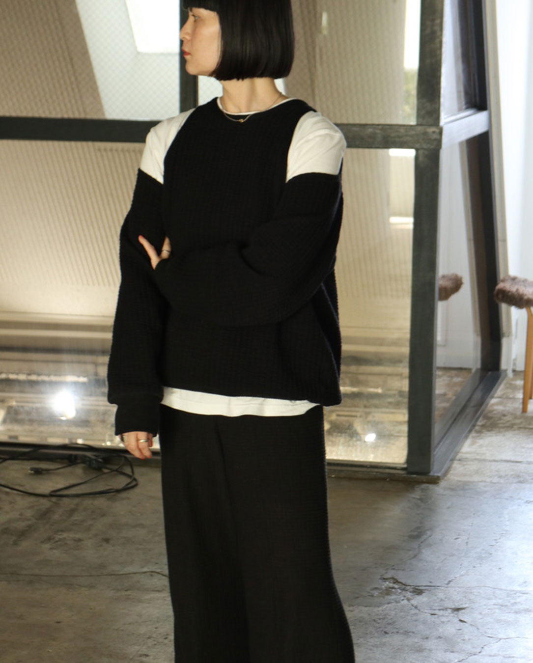 Off Shoulder Sweat black