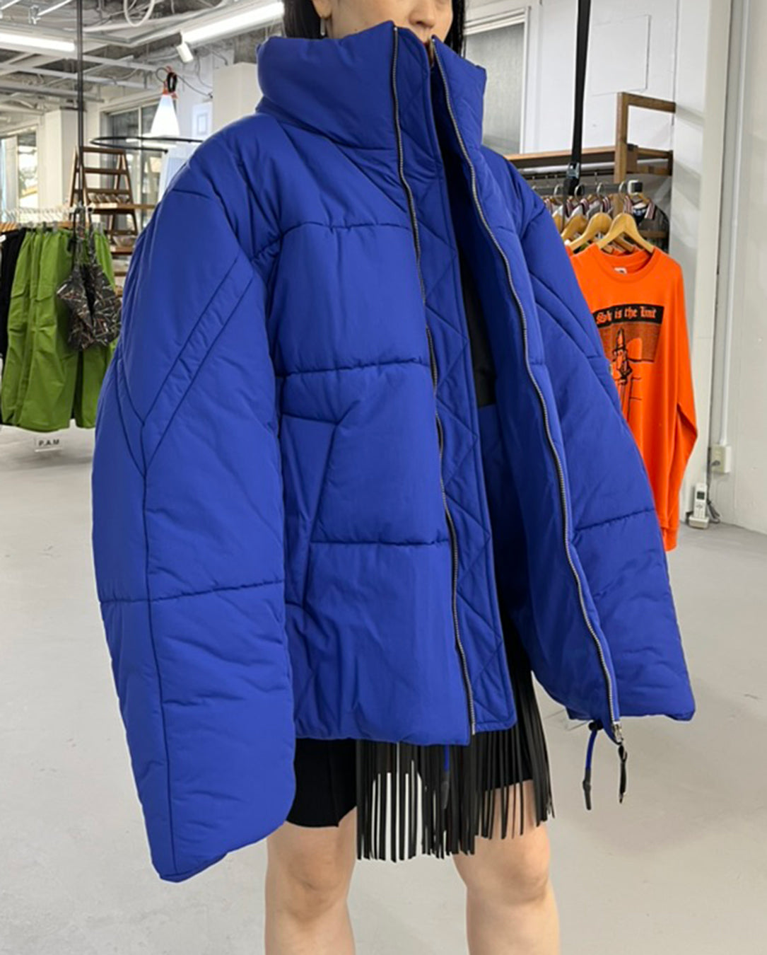 Nylon Taffeta Blouson blue