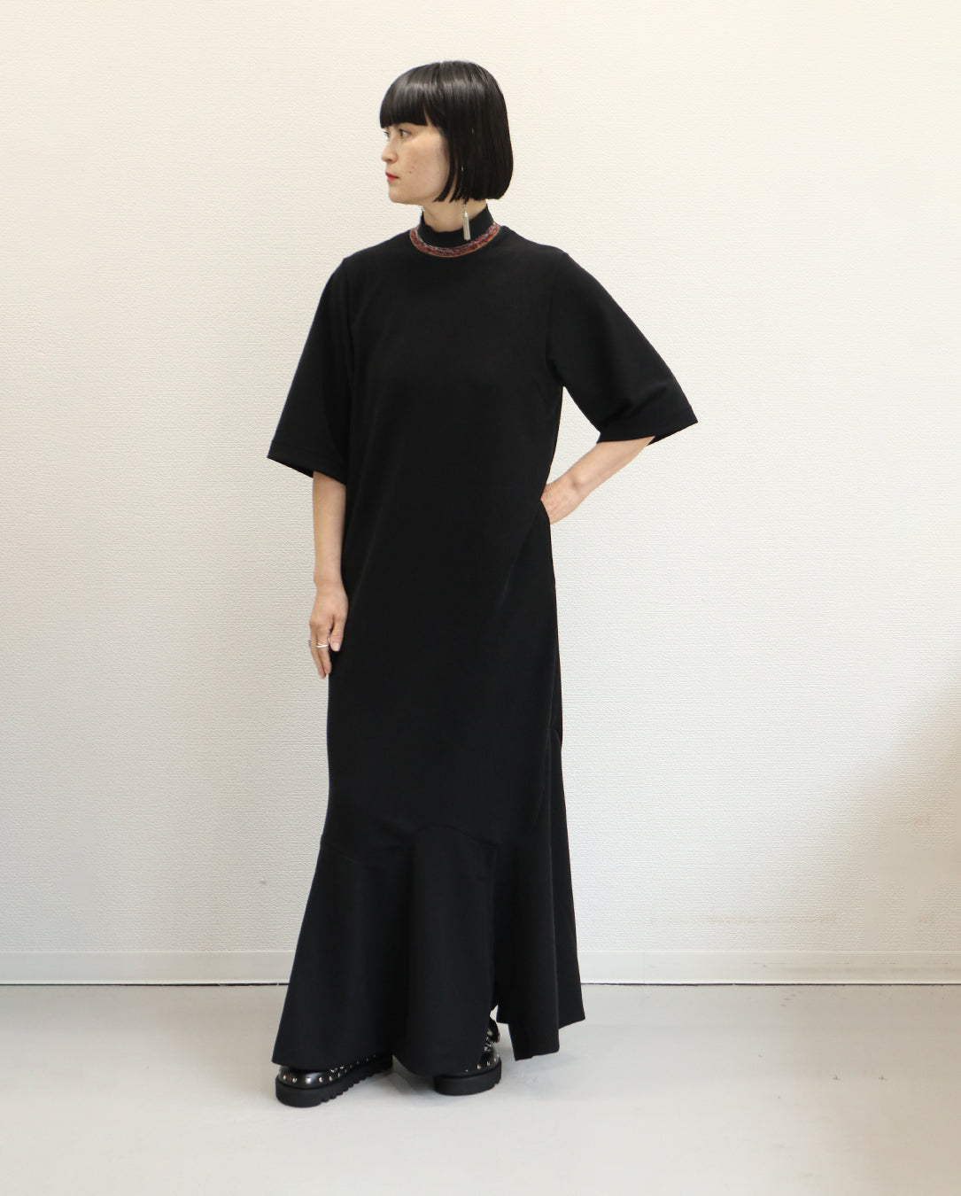 Code Pique Jersey Dress black