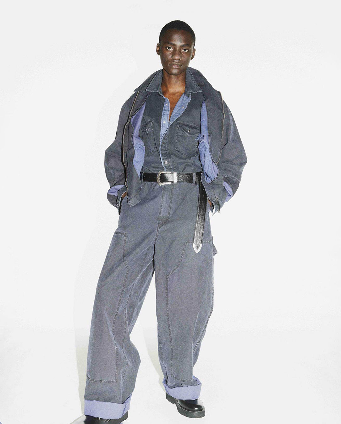 Buckle Wide Belt black