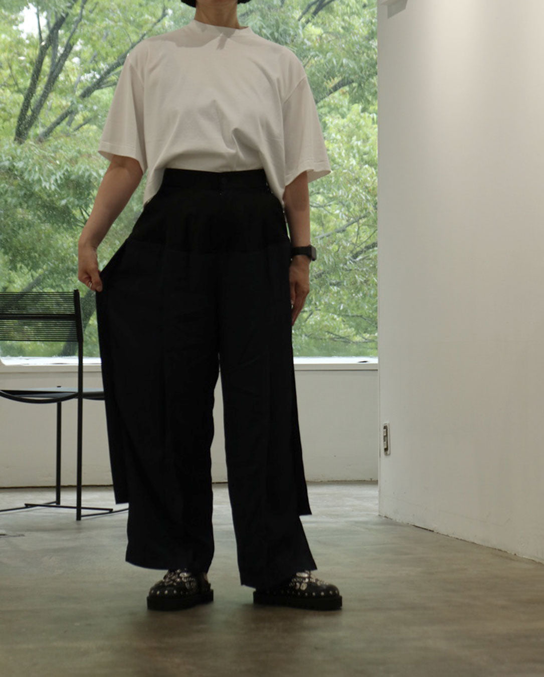 Rayon Silk Twill Trousers navy