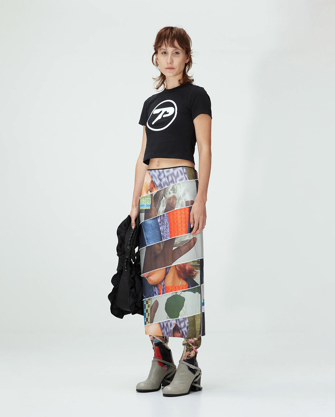 Selfie Scroll Stretch Skirt collage