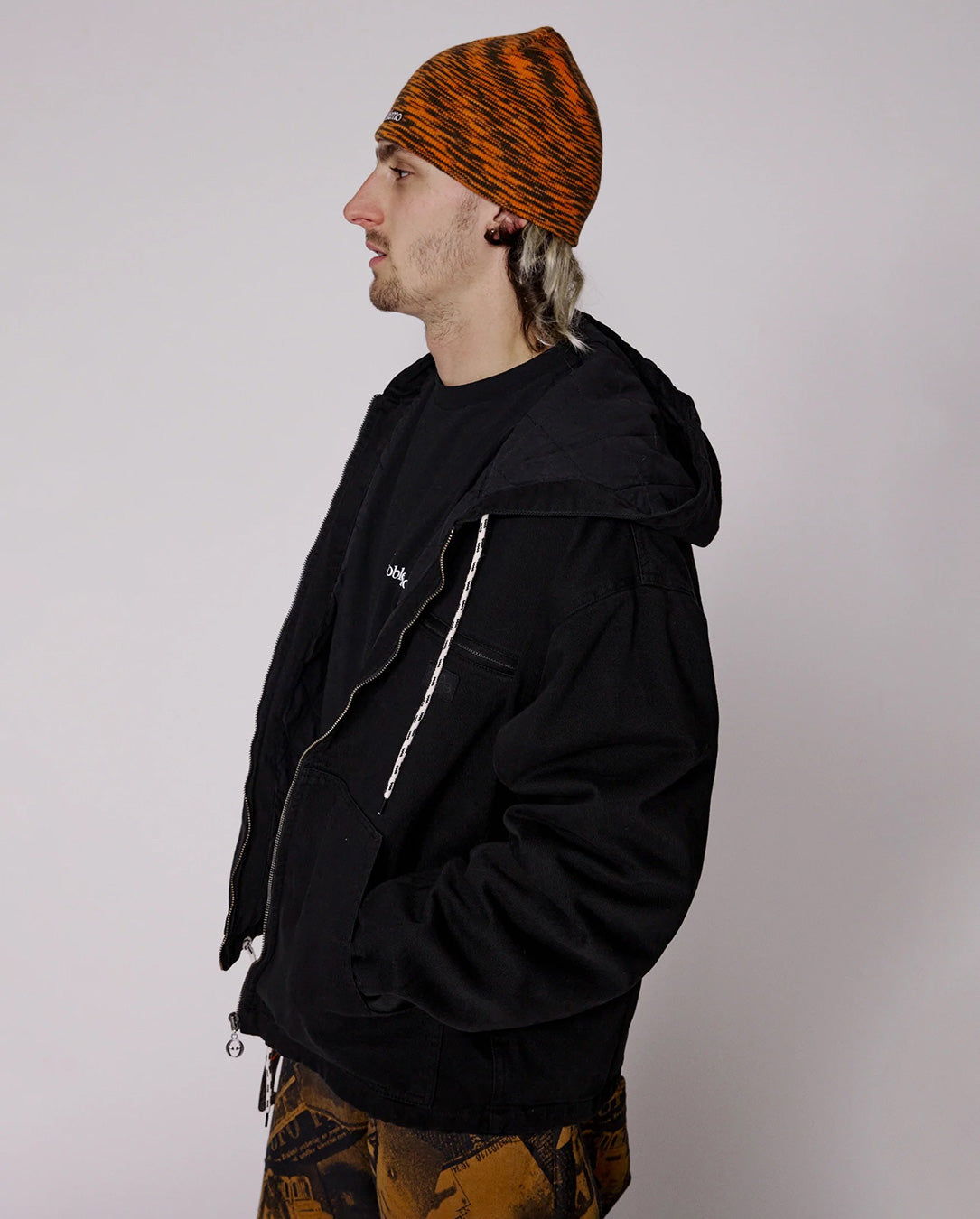 No Problemo Glitch Skull Hat orange