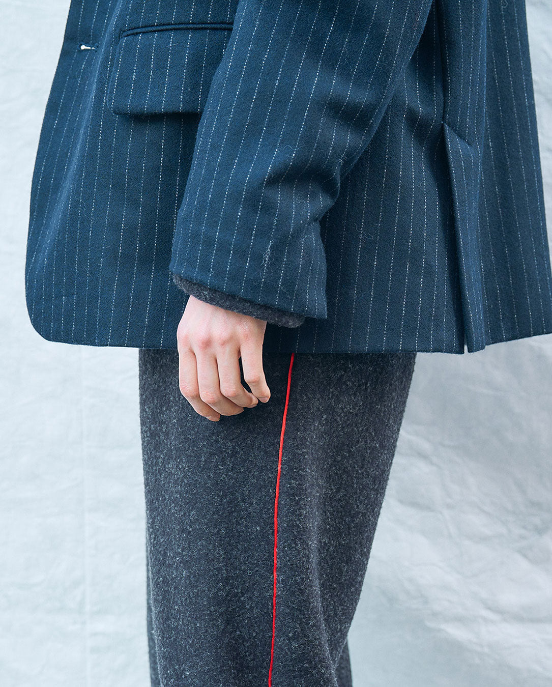 Wool Flannel Jacket  navy st