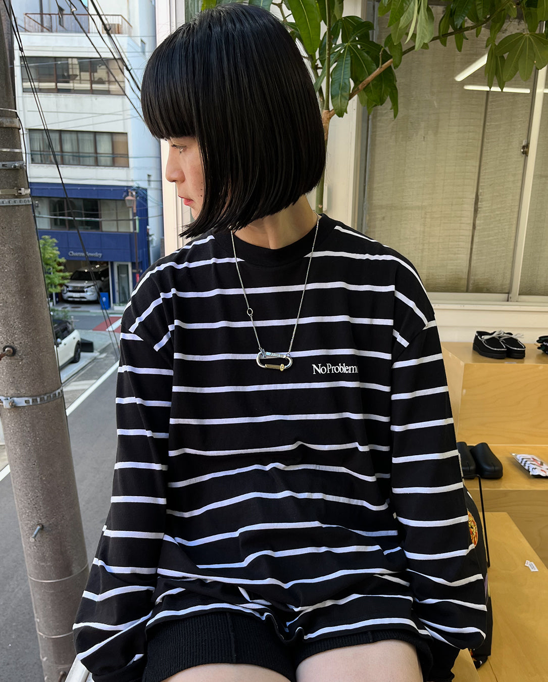 Mini Problemo Striped LS Tee black multi