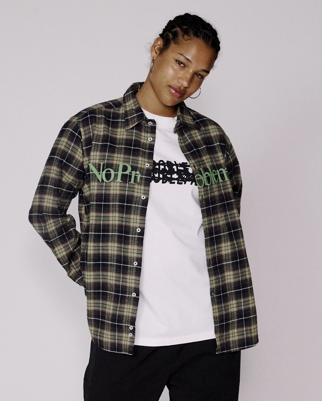 No Problemo Plaid Shirt green