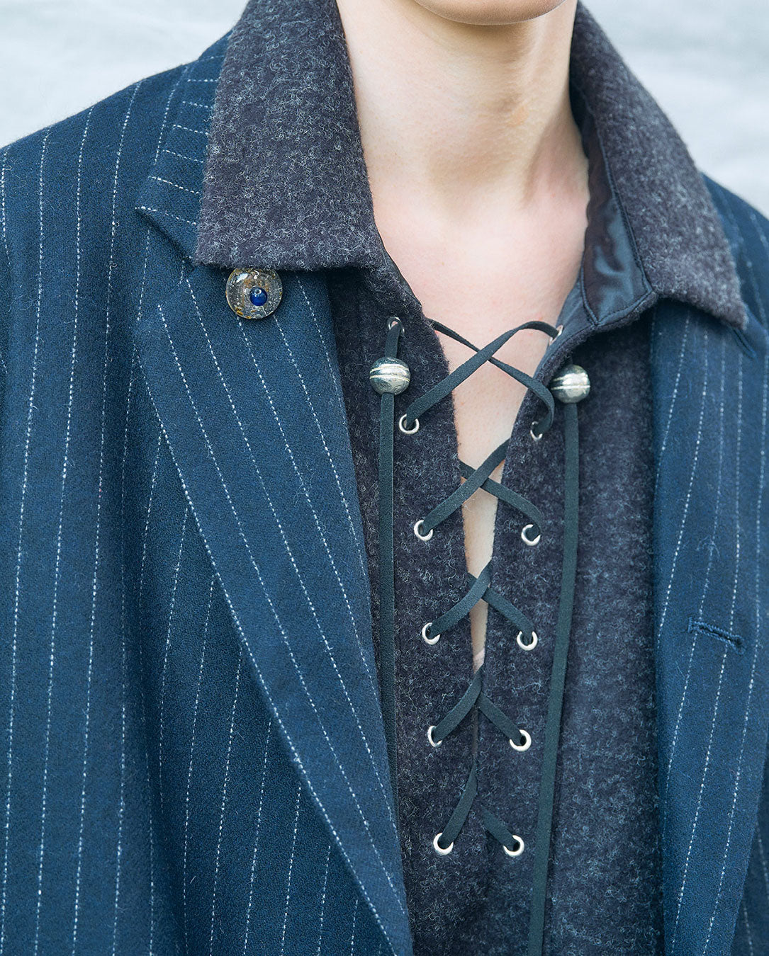 Wool Flannel Jacket  navy st
