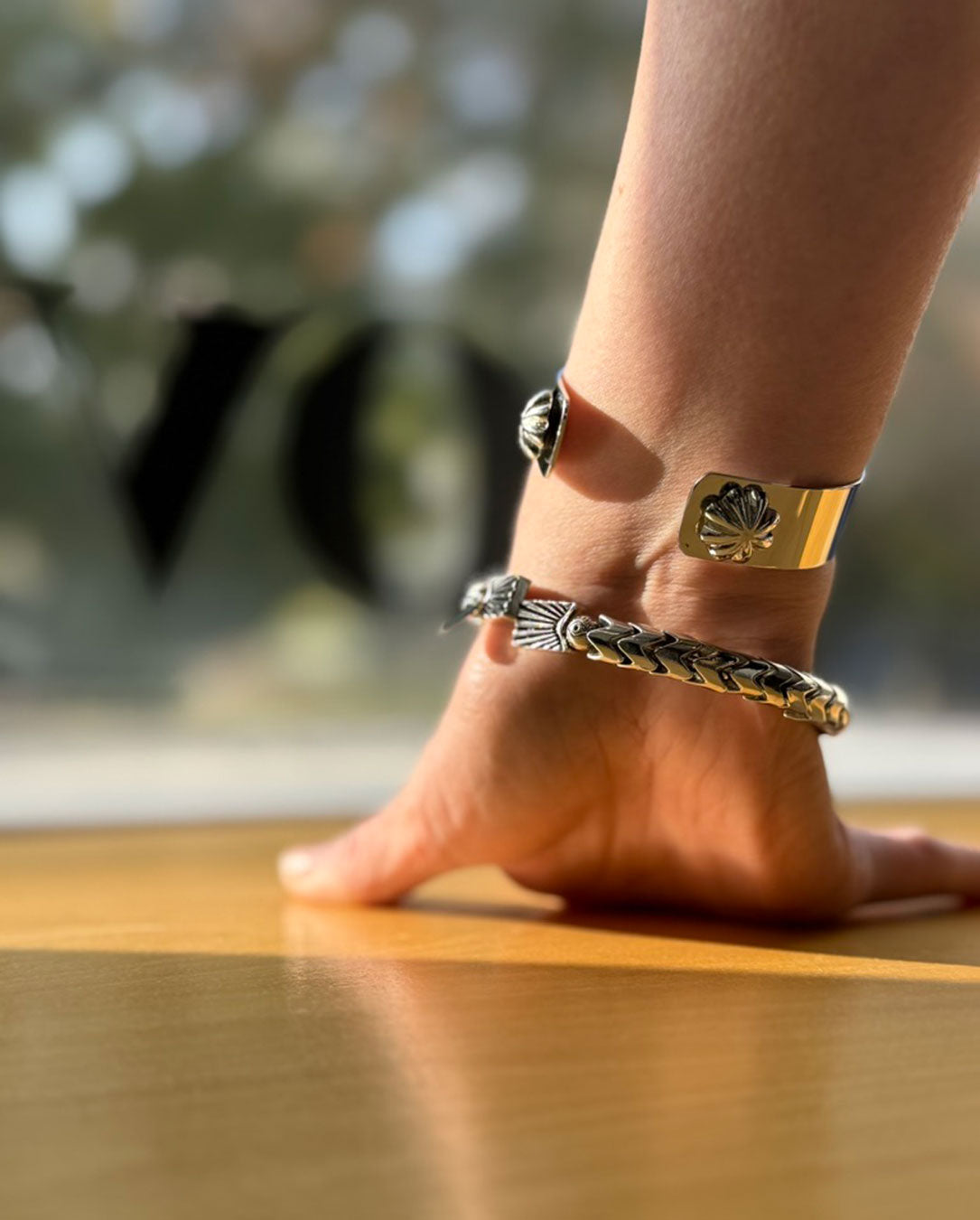 Metal Bangle Set silver