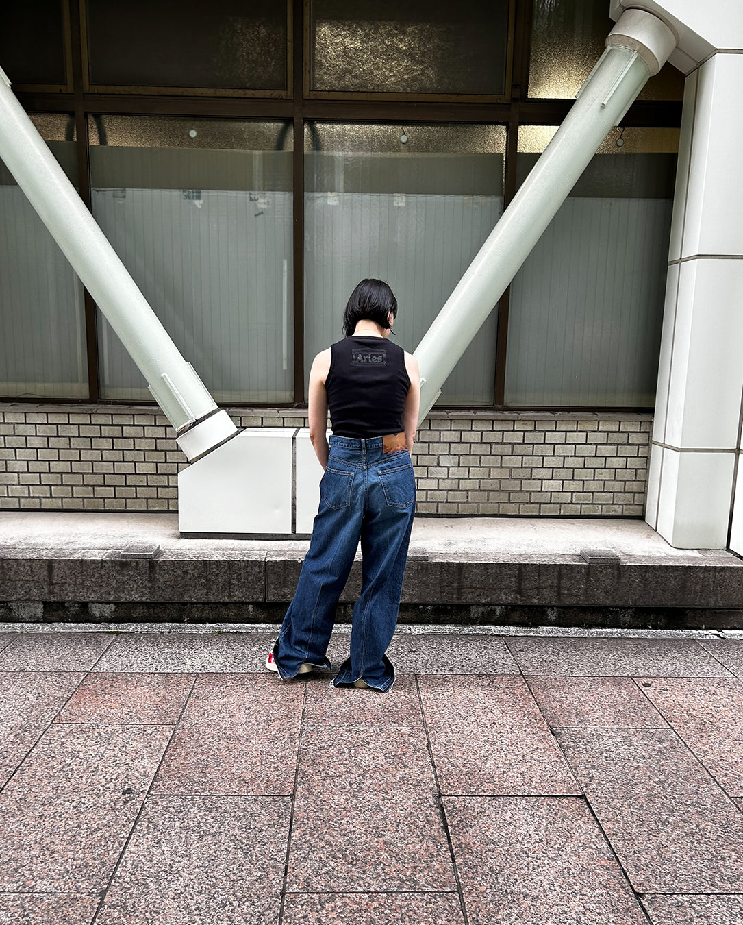 Wide Denim Pants blue